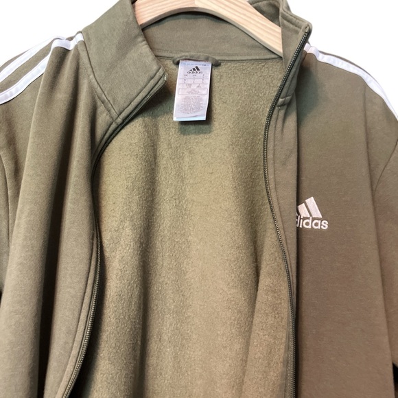 Adidas Army Green Track Jacket Size L EUC - Picture 3 of 7